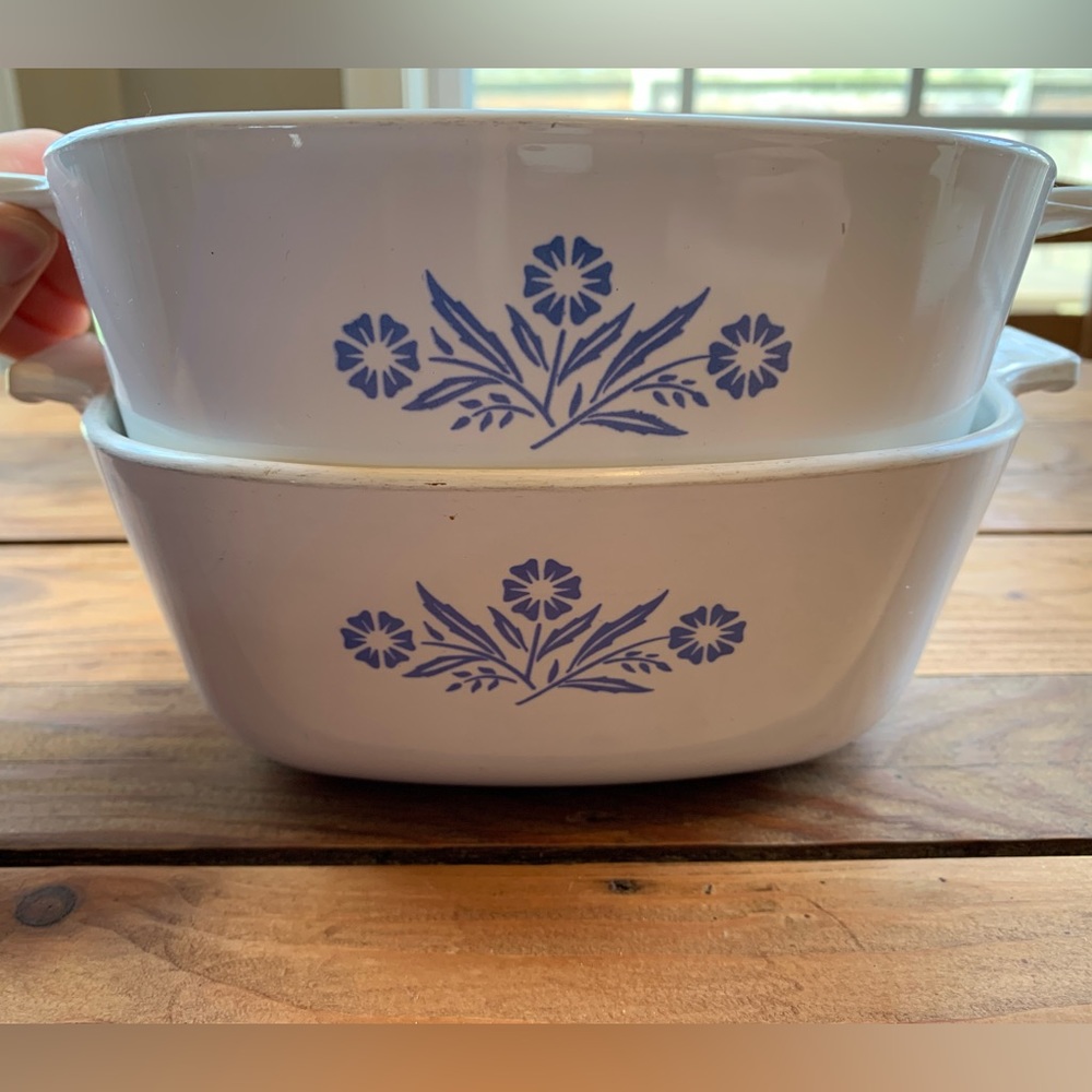 Vintage Corning Ware 1 1/2 QT Casserole Dish in Cornflower Blue SET OF TWO